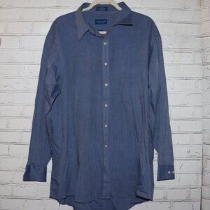 Men's Towncraft Blue Button-down long sleeve shirt size 18 neck